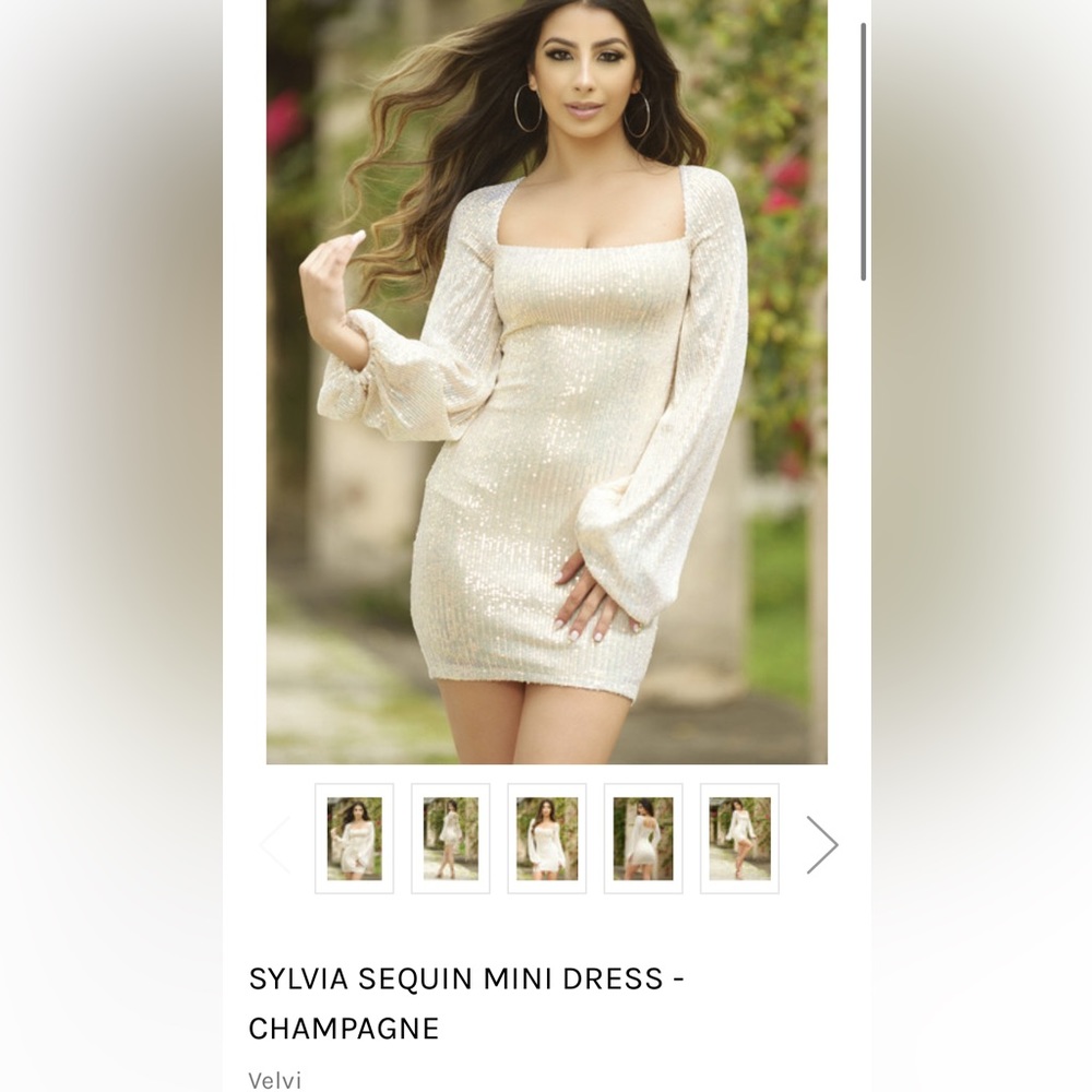 SYLVIA SEQUIN MINI DRESS -CHAMPAGNE
New with tags